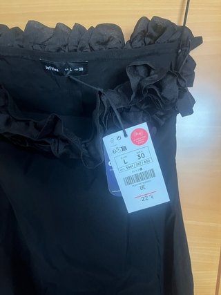 Vestido Negro Palabra de Honor Volantes Fiesta