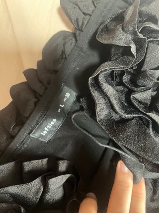 Vestido Negro Palabra de Honor Volantes Fiesta