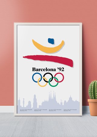 Lote 2 Cuadros BARCELONA 92 - Pósters Vintage A3