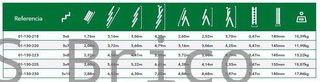 Escalera Aluminio 3x10 - 2,88+2,88+2,88 M - 67-73-67x25mm