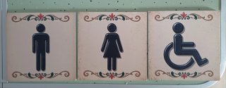 Señal WC Vintage Hombre, Mujer, Discapacitado