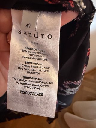 Vestido Sandro Negro Corazones