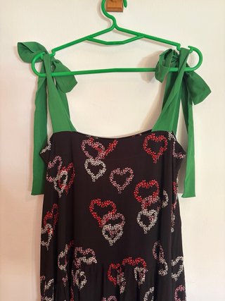 Vestido Sandro Negro Corazones