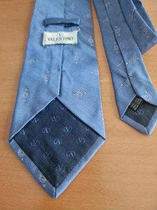 Gravata Valentino Seda Azul Original