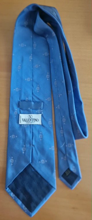 Gravata Valentino Seda Azul Original