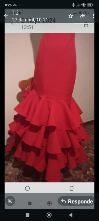 Falda flamenca roja nueva