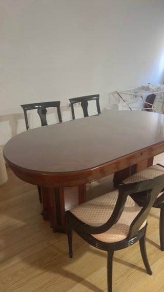 Mesa comedor extensible y 6 sillas