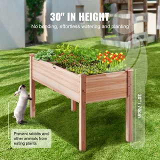 Caja de Plantas Elevada de Madera 120 x 58 x 76 cm Flor Vegetal Hierba