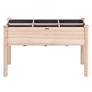 Caja de Plantas Elevada de Madera 120 x 58 x 76 cm Flor Vegetal Hierba