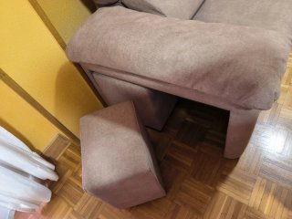 Sofá Cama Cheslong Marrón con Canapé