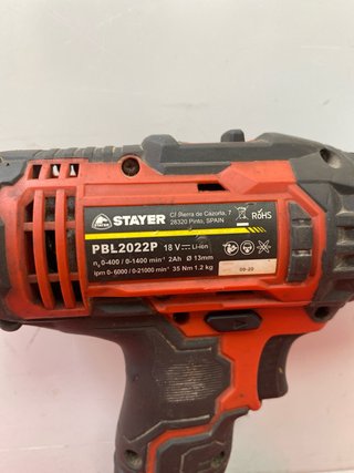 TALADRO A BATERIA: STAYER "PBL2022P" 18V