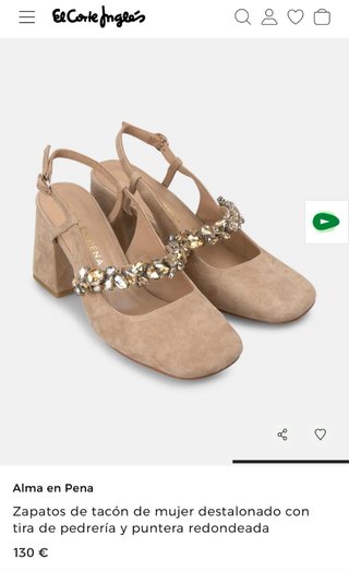 Zapatos de tacón beige con pedrería