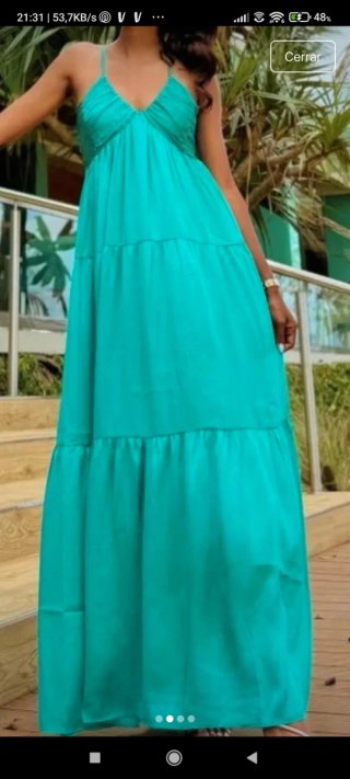 Vestido satinado Mango turquesa M con etiqueta