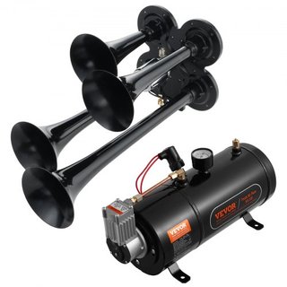 Kit de bocinas de tren 4 bocinas de trompeta kit de bocina de aire compresor de aire de 120 psi tanque de 3.03 L