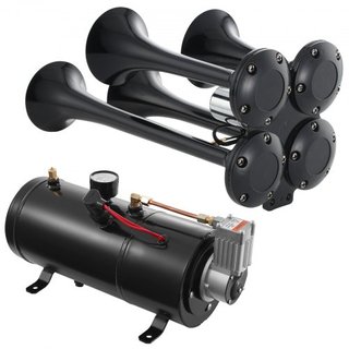 Kit de bocinas de tren 4 bocinas de trompeta kit de bocina de aire compresor de aire de 120 psi tanque de 3.03 L