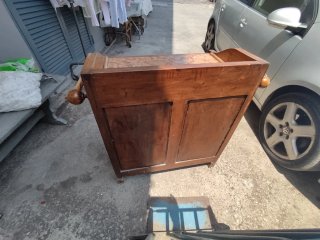 Mobile bagno antico legno e marmo da restaurare