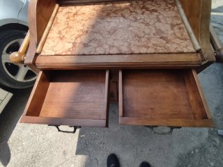 Mobile bagno antico legno e marmo da restaurare
