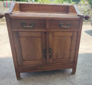 Mobile bagno antico legno e marmo da restaurare