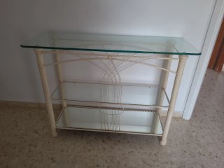 Mueble de entrada cristal y metal