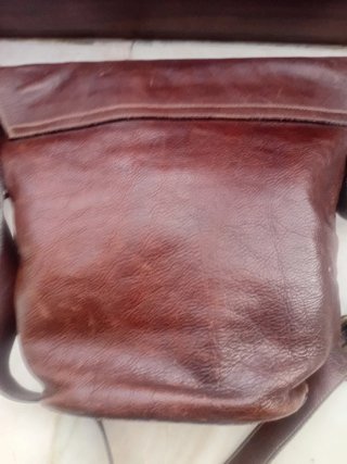 Bolso de piel auténtica marrón