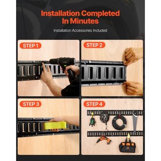 Kit de rieles de sujeción E Track, 30PCS, juego de E-Tracks de 152.4 cm incluye 4 rieles de acero y 2 ranuras simples y 8 anillos en O y 8 puntos de amarre con D-Ring y 8 tapas finales, accesorios...