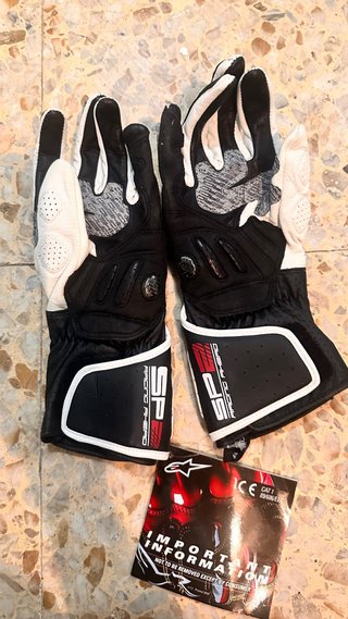 Guantes Moto Alpinestars SP-2 Blanco/Negro Talla S