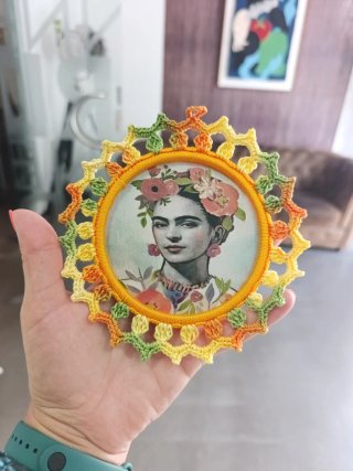 Frida kahlo Decoração Crochê