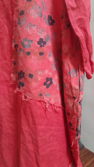 Vestito 100% Lino Rosso