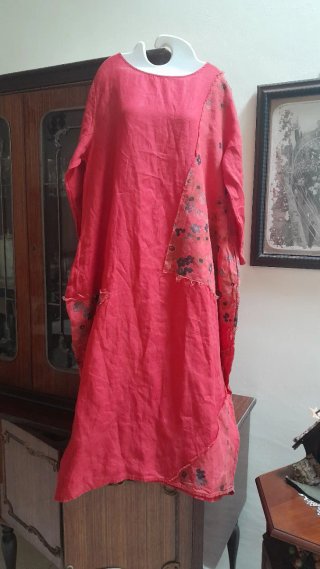 Vestito 100% Lino Rosso