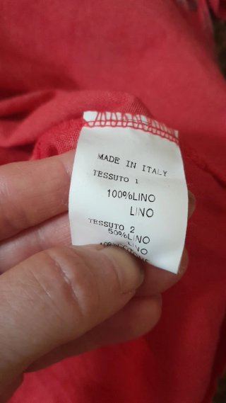 Vestito 100% Lino Rosso
