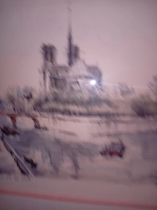 Litografía Vintage Herbelot Notre Dame
