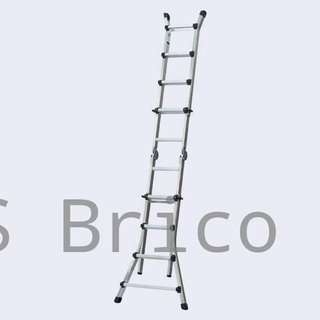 Escalera Telescópica Articulada Aluminio 4+4 Pestaña