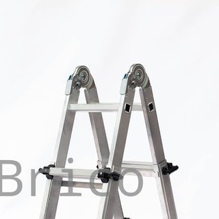 Escalera Telescópica Articulada Aluminio 4+4 Pestaña