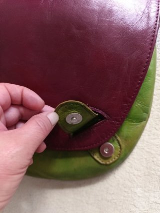 Bolso bandolera cuero vintage multicolor