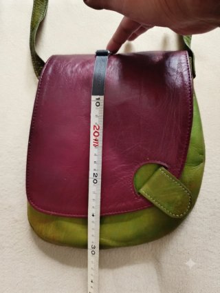 Bolso bandolera cuero vintage multicolor