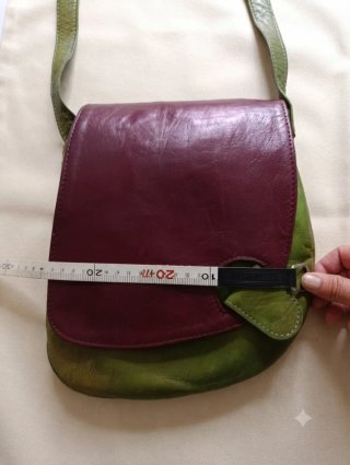 Bolso bandolera cuero vintage multicolor