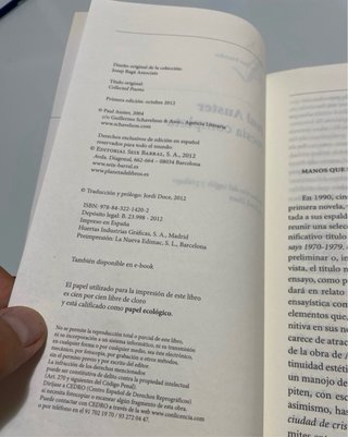 Paul Auster. Seix Barral. Primera Edición 2012