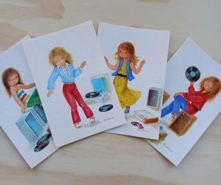 Postal vintage ilustrada por Constanza, años 70