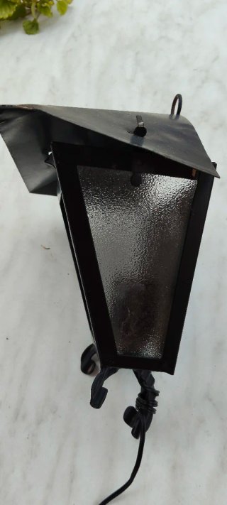 Farol antiguo forja cristal metal