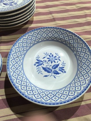 Vajilla cerámica Quadrifoglio azul y blanco
