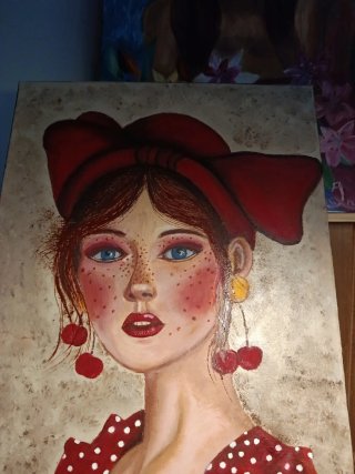 Pintura al óleo Lolita pirtora tardía pero con ace