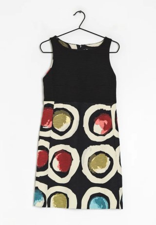 Vestido Desigual Negro Multicolor Talla M