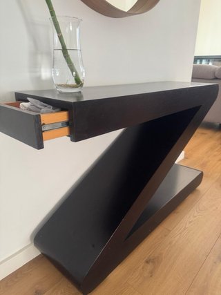 Mesa recibidor madera maciza negra