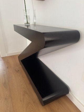 Mesa recibidor madera maciza negra