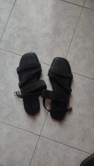 Sandalias negras piel sintética talla 41