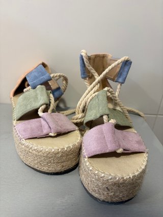 Sandalias Esparto Cuña Multicolor