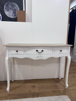 Consola Vintage Blanco y Madera