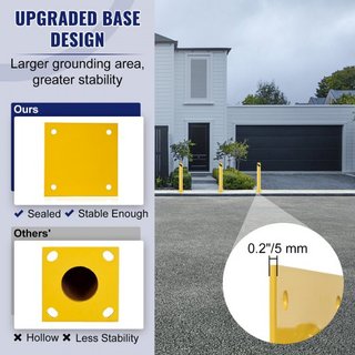 Bollard de Seguridad, Poste de Bollard de 36 Pulgadas de Altura, Poste de Bollard de Acero de 4.5 Pulgadas de Diámetro, Bollard de Acero Amarillo, Bollard de Seguridad de Acero con 8 Tornillos de ...