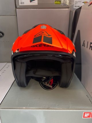 Casco moto XL trial jet Acerbis naranja fluor