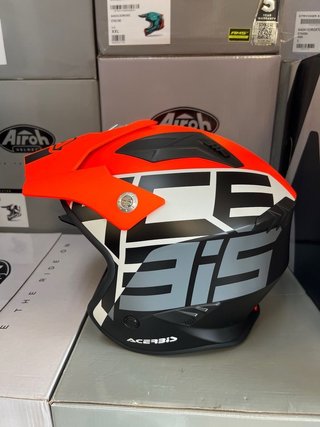 Casco moto XL trial jet Acerbis naranja fluor